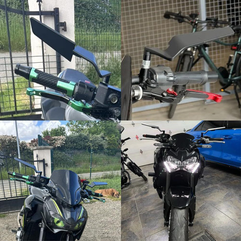 GONAMA Universal Motorcycle Adjustable Rotating Rear View Mirror Wind Wing  Side Mirror Handlebar Hand Guard