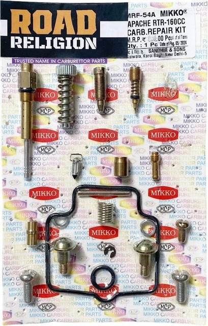 road religion Carburetor Repair Kit Compatible With TVS Apache RTR