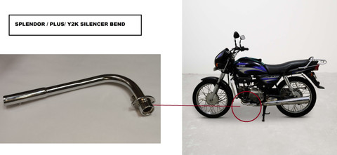 AOWBIKES Silencer Bend Pipe for Splendor/Plus/Passion/Plus Hero