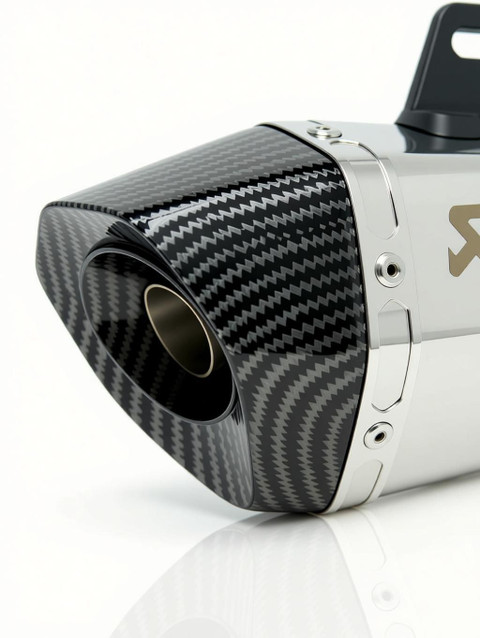 Vagary Silver Universal Hexa Cut Akrapovic Exhaust With DB Killer