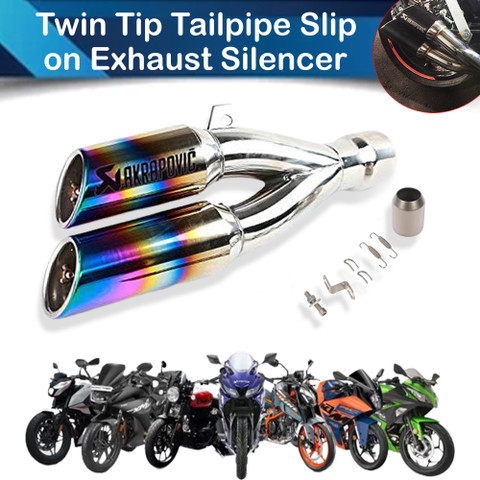 ASRYD Akrapovic double barrel exhaust Universal Stainless Steel