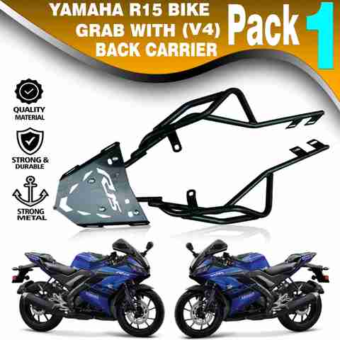 ASRYD Yamaha R15 V4 Grab Rail Protector With Top Carrier Bike