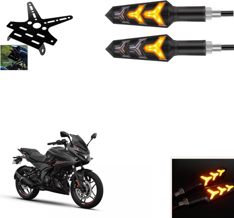 Bike Bajaj Rs Indicator Auto Pearl 12V Black Front Rear Flasher