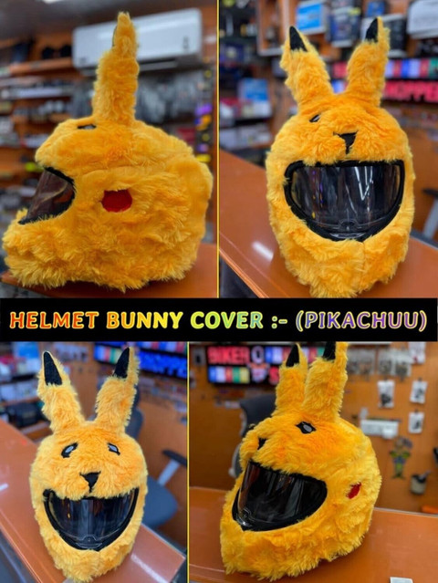 SRPHERE Yellow Bunny Helmet Cover (Only Cover) Motorbike Helmet