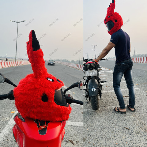 SRPHERE Red Pikachuu Style Bunny Helmet Cover For Full Face Helmet  Motorbike Helmet