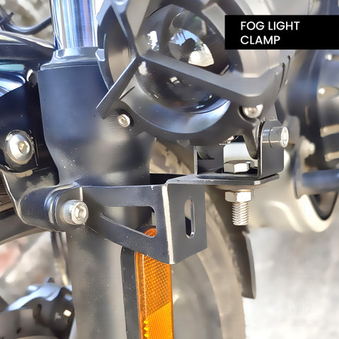 Moto Genius Fork Fog Light Clamp for Meteor 350 Heavy-Duty