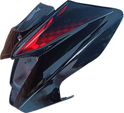 Mudsor FRONT VISOR FOR GLAMOUR T7 BLACK RED (WITH GLASS) Bike Headlight Visor - Image 5