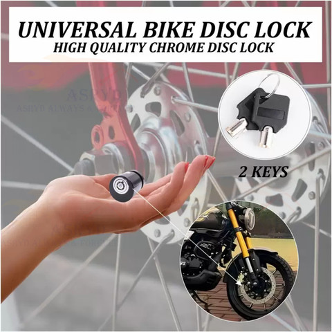 ASRYD Duty Disc Break Security Black Color Multi-Functional Anti-Theft Disc  Brake Lock for Bike Motorcycle Disc Lock
