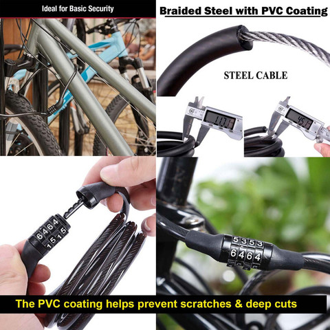 AUTO PEARL Multipurpose Heavy Duty, Security Number Lock for Street Glide  Special Number Chain Cable Lock for Bikes, Bicycle, Helmet, Luggage_577