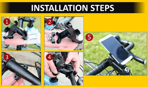 Wanzhow Universal Bike Mount Phone Holder 360 Degree Rotating Handlebar  Bike Accessory Bike Mobile Holder