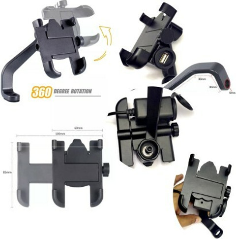 SRPHERE Aluminum Alloy C2 Waterproof bike mobile holder With Charger For CB  Unicorn 150 Bike Mobile Holder