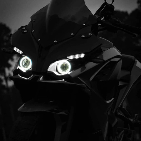 VermsBikers Bajaj Pulsar RS 200 White LED Angel Eyes Ring Light