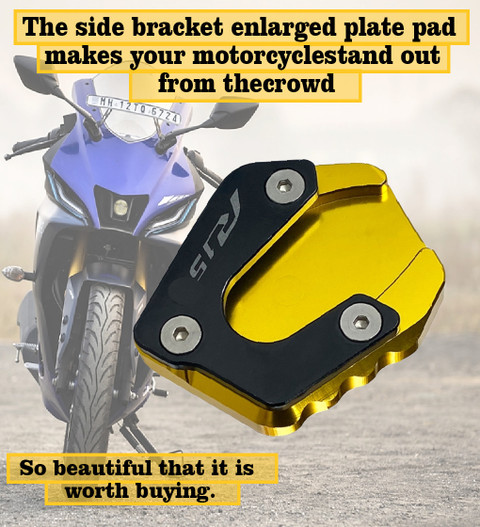 クスタンドサイドスタンドエクステン オートバイアクセサリー CNC キックスタンドサイドスタンド拡大延長フットパッドサポート R12 拡張 パッド  キックスタンド オートバイキックスタンドサイドスタンド延長フットパッドサポート R1200GS アドベンチャー R12 EQIVA(小さな ... ヤマハ YZF-R15 V3/V4 2017-2023 用 CNC キックスタンド フットサイドスタンド延長パッド