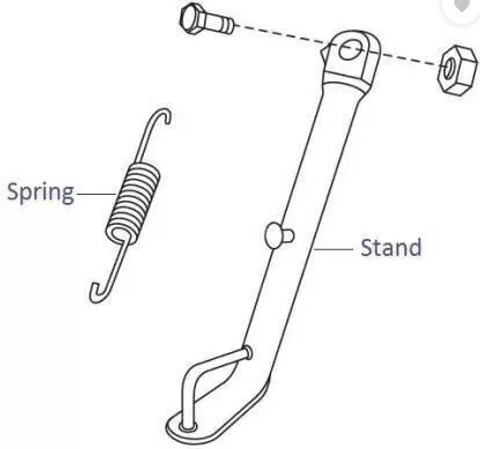 Sihv Ambba Heavy Duty Side Stand for Pulser with Nut Bolt