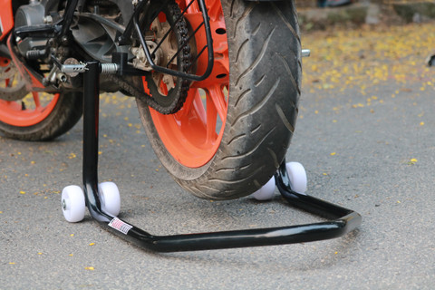 Grandbiker Rear Wheel Paddock Stand with Swing Arm Rest Bike Storage Stand