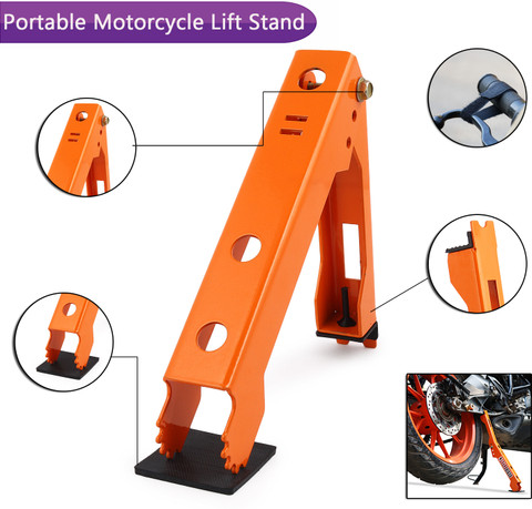 GRAND PITSTOP Moto Jack - Support Maintenance Moto Portable, Compact Et Réglable Jusqu'à 220kg Pour Nettoyage Chaîne