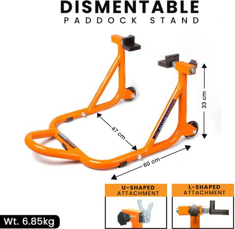 GrandPitstop Motorbike Accessories Universal Rear Paddock Stand with Swingarm Rest and Bobbin Fork Bike Storage Stand (Floor Mount) - Image 6