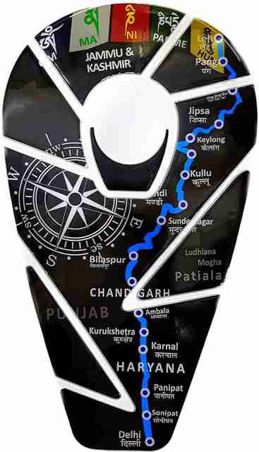 CADEAU CDF964 Bike Tank Pad Protector Sticker 3D (Leh Map Design