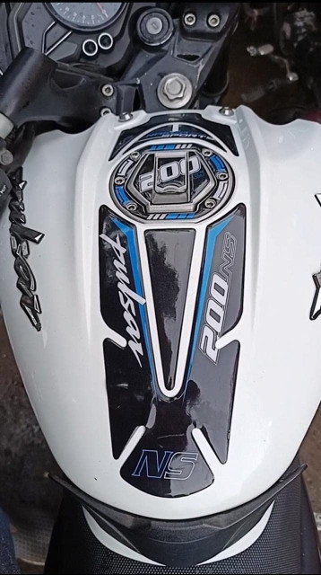 way2gmart Bajaj Pulsar NS200 Compatible Tank Pad Combo Blue-Black Bike Tank  Pad