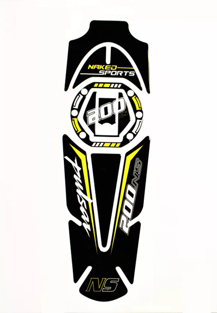 VermsBikers Pulsar NS200 tank pad sticker yellow Bike Tank Pad