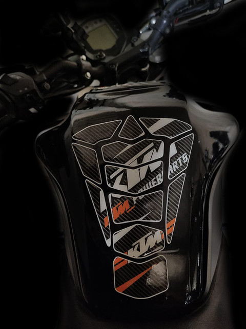 GraphixDesign KTM Tank Pad and Sticker for Duke/RC 125/200/390/250 (I) Bike  Tank Pad