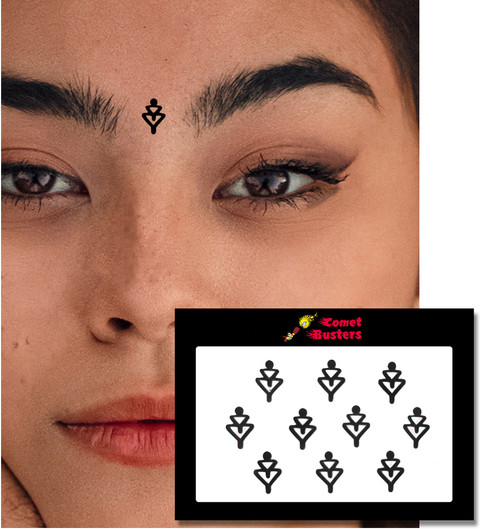 Comet Busters Design Black Bindi For Women Forehead Black Bindis