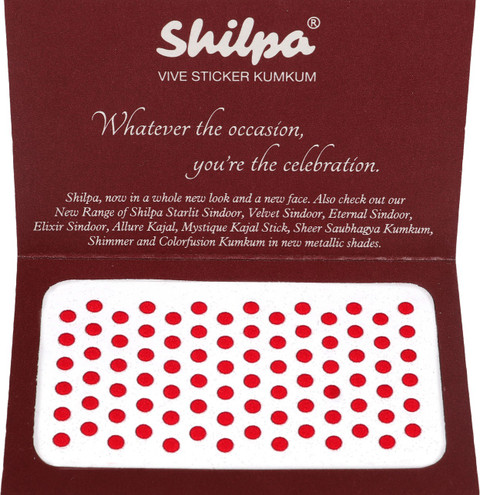 Shilpa Vive Sticker Kumkum Bindi (8, Red) (Box Contains 15 Packs) Forehead  Red Bindis - Main Image