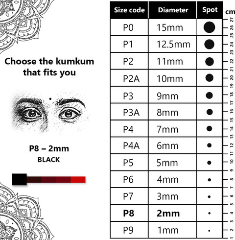 Eyetex Pallavi Sticker Kumkum Forehead Black Bindis