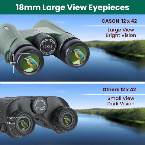 CASON 12x42 Binoculars For Bird Watching,Long Distance With Phone