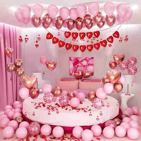 Rozi Decoration Happy Marriage Anniversary Decoration Kit for Couples  Romantic Decorations