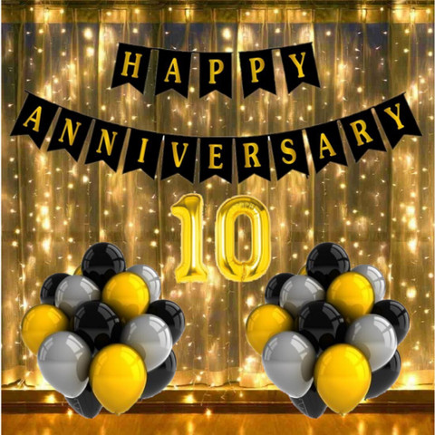 Gleam Happy 10th Anniversary Decoration Items Kit Couple Wedding