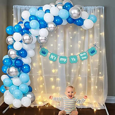 Fun and Flex Half Birthday Decoration for baby boy 1/2 birthday