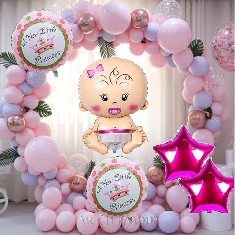 Shmaya Newborn Baby Girl Princess Welcome Theme Decoration Kit