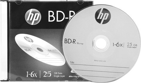 HP Blu-ray Recordable BDRA00085 Pack of 10 Disc Slim Case Speed 6x