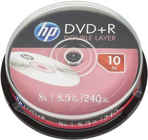 HP DVD Recordable DRDLA00071 Pack of 10 Disc Cake Box Spindle