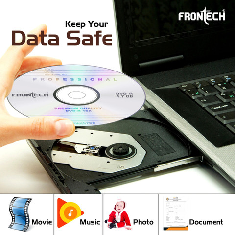 Frontech DVD Recordable Blank DVD-R 4.7 GB 16X Speed Digital Disk