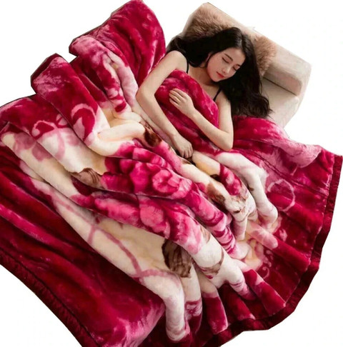 COZYEXPORTS Floral Single Mink Blanket for Heavy Winter