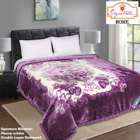 Signature Floral Double Mink Blanket for Heavy Winter