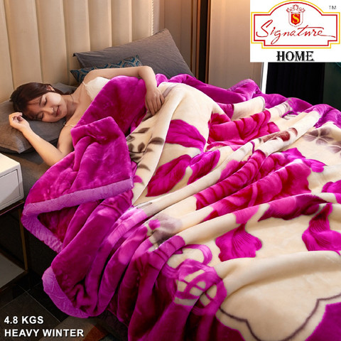 Signature Floral Double Mink Blanket for Heavy Winter Buy