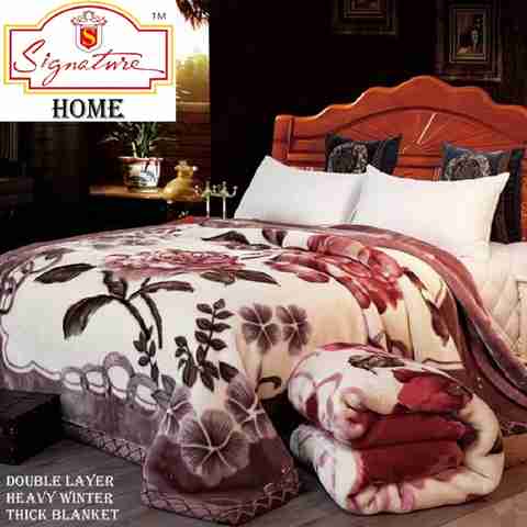 Signature Floral Double Mink Blanket for Heavy Winter Buy