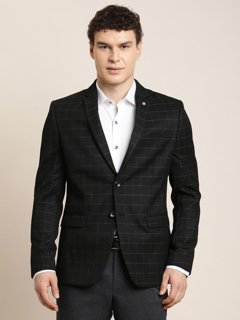 TURTLE Checkered Single Breasted Formal Men Blazer