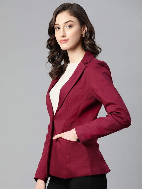 Purple State Solid Single Breasted Formal Women Blazer Buy