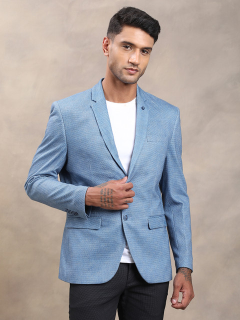 TURTLE Self Design Single Breasted Party Men Blazer