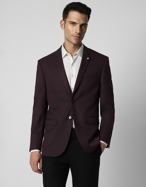VAN HEUSEN Solid Single Breasted Wedding Men Blazer