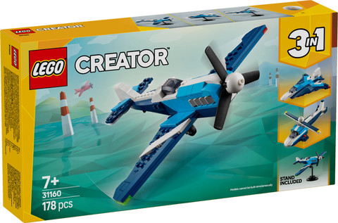 LEGO Creator 3in1 Aircraft: Race Plane Toy Vehicle Playset 31160 (178  Blocks)