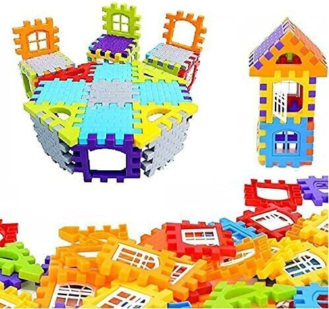 Pulsbery Building Blocks for Kids Big Size House Building Blocks with  Windows, Block Game for Kids,Boys,Children (72 Blocks)