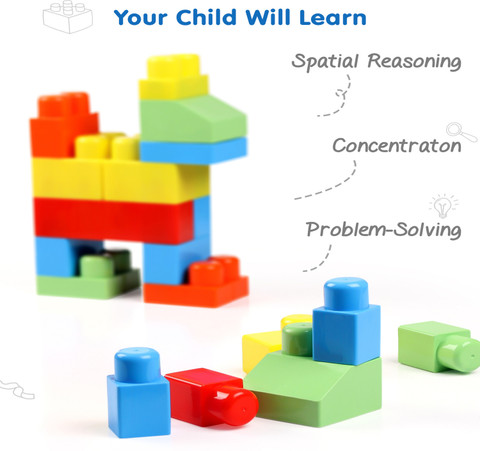 FIRSTCRY INTELLISKILLS Mega Building Blocks| 40 Pcs Mega