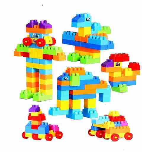 Pulsbery Building Blocks Toy Game with Wheels Set for 3-8 Years Old Kids  Boys Girls,Multi Color,200 Piece