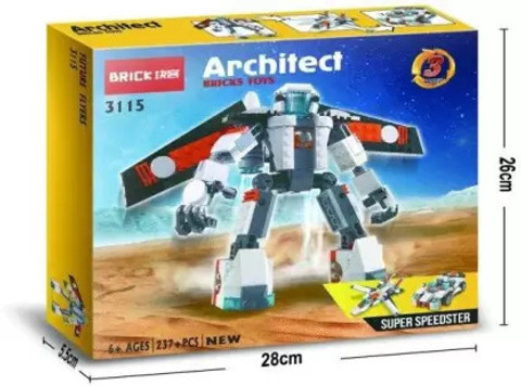 SR Toys 237 Pcs Robot Car and Plane in Building Blocks Toy