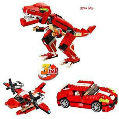 RVM Toys in Racing Car Dinosaur Plane Building Blocks Set 374+